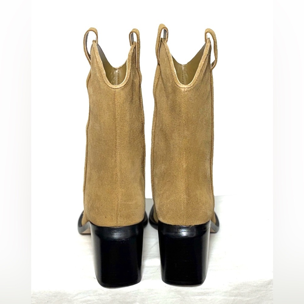 NIB Everlane The Outlaw Boot in Sand Suede, Mid-Calf, Heeled Western Boots, 6 - Picture 5 of 15